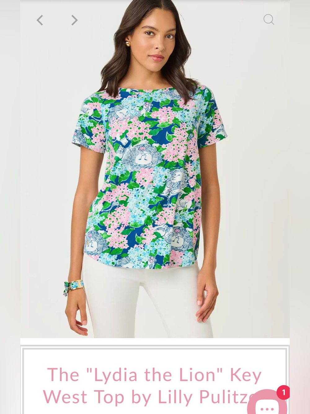 Lilly Pulitzer key west top size L NWOT